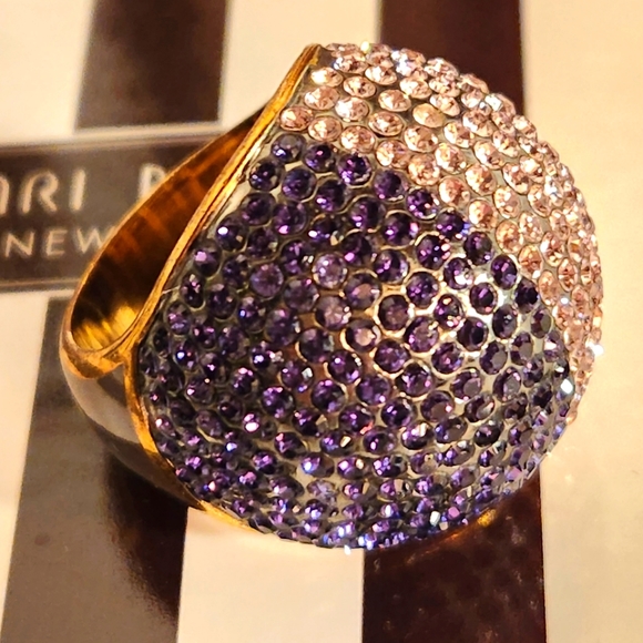 Henri bendel purple crystals ring sz 7
